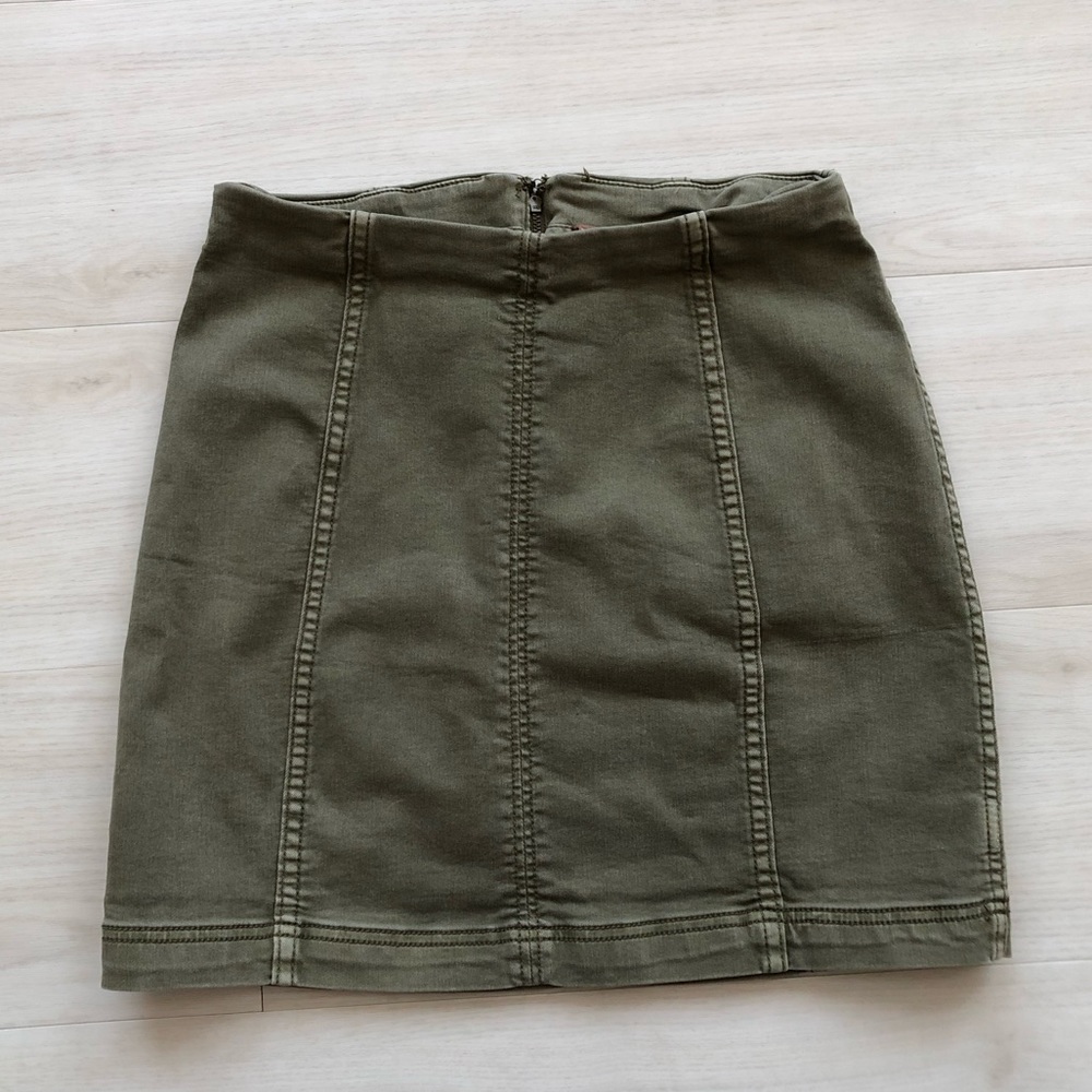 Free People modern femme skirt green 10 - Picture 2 of 4